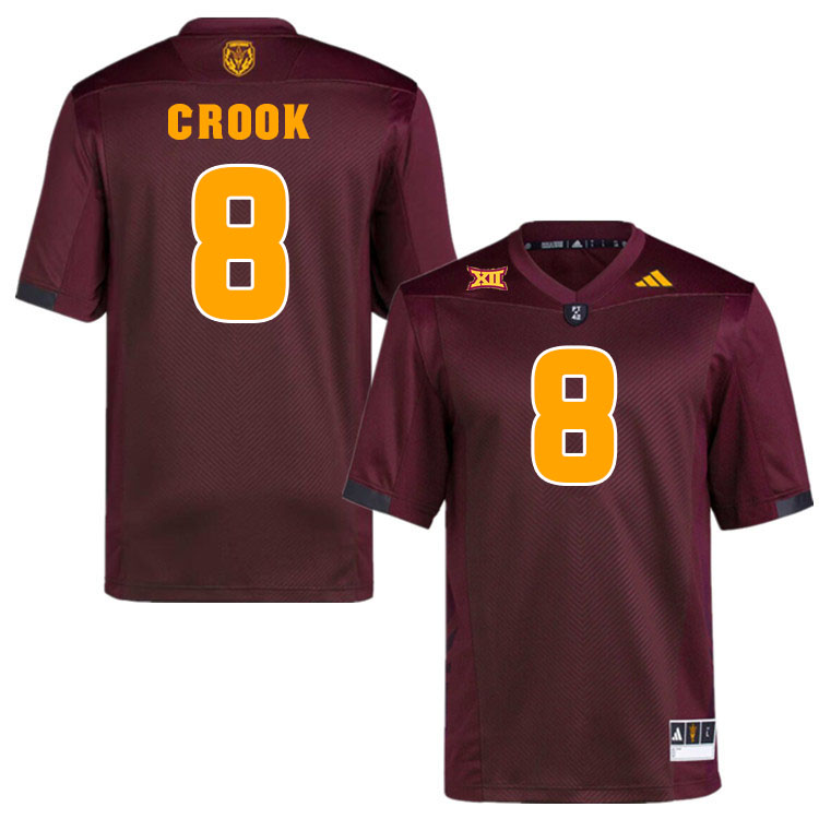 #8 Jordan Crook Arizona State Sun Devils College Football Jerseys Stitched-Maroon